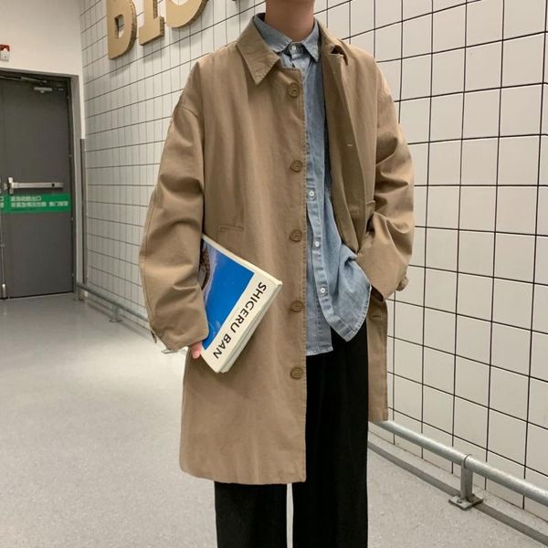 men's trench coats khaki black coat men fashion casual long streetwear korean loose oversized windbreaker jacket mens overcoat, Tan;black
men's trench coats khaki black coat men fashion casual long streetwear korean loose oversized windbreaker jacket mens overcoat, Tan;black