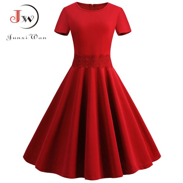 summer women slim elegant lace short sleeve vintage dress robe casual blue red plus size midi office party dresses, Black;gray
summer women slim elegant lace short sleeve vintage dress robe casual blue red plus size midi office party dresses, Black;gray