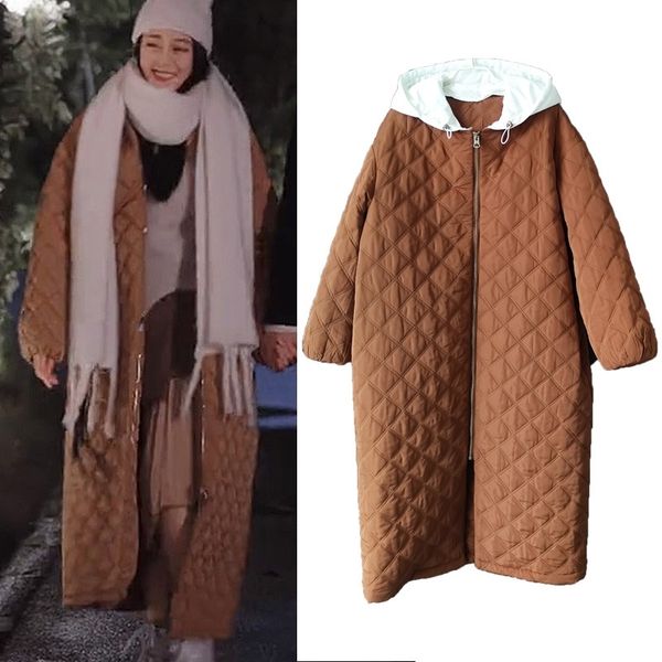 you are my glory, qiao jingjing, dili, gerba, the same plaid long down cotton jacket, loose coat, padded woman, Black
you are my glory, qiao jingjing, dili, gerba, the same plaid long down cotton jacket, loose coat, padded woman, Black