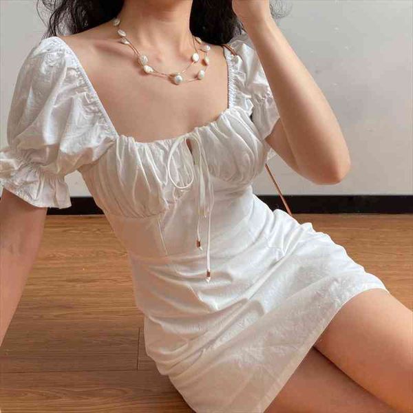 summer french retro boho tie neck mini white women dress puff sleeve y2k casual party beach light dresses robe, Black;gray
summer french retro boho tie neck mini white women dress puff sleeve y2k casual party beach light dresses robe, Black;gray
