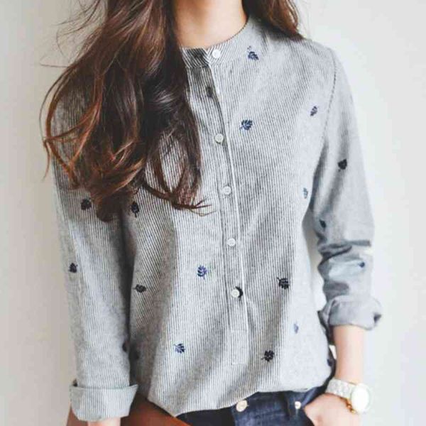fashion woman blouses autumn long sleeve embroidery striped blouse plus size women blusas womens and blouses c320 210602, White
fashion woman blouses autumn long sleeve embroidery striped blouse plus size women blusas womens and blouses c320 210602, White