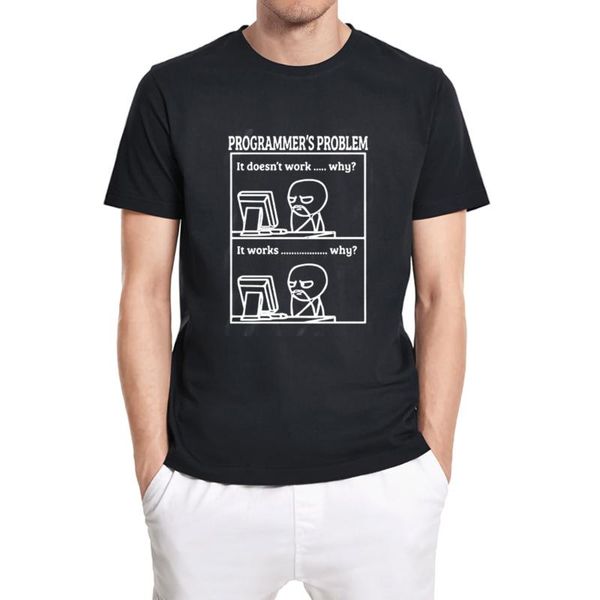 men's t-shirts work programmer problem tshirt casual summer t-shirt funny cotton streetwear, White;black
men's t-shirts work programmer problem tshirt casual summer t-shirt funny cotton streetwear, White;black