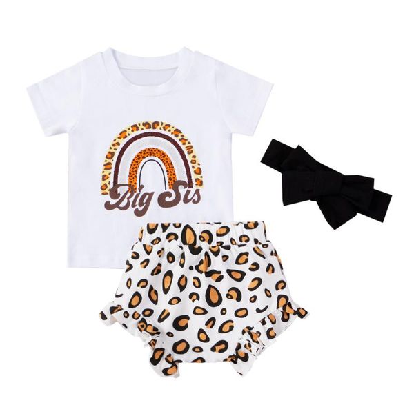 clothing sets infant baby girls summer clothes rainbow short sleeve t-shirt+leopard shorts+headband 3pieces girl cotton outfits 0-2y, White
clothing sets infant baby girls summer clothes rainbow short sleeve t-shirt+leopard shorts+headband 3pieces girl cotton outfits 0-2y, White