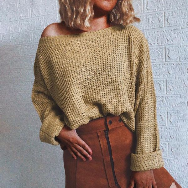 women's sweaters fashion 2021 sweater for women knitted classic slash neck pullovers girl jumpers designed pull femme, White;black
women's sweaters fashion 2021 sweater for women knitted classic slash neck pullovers girl jumpers designed pull femme, White;black