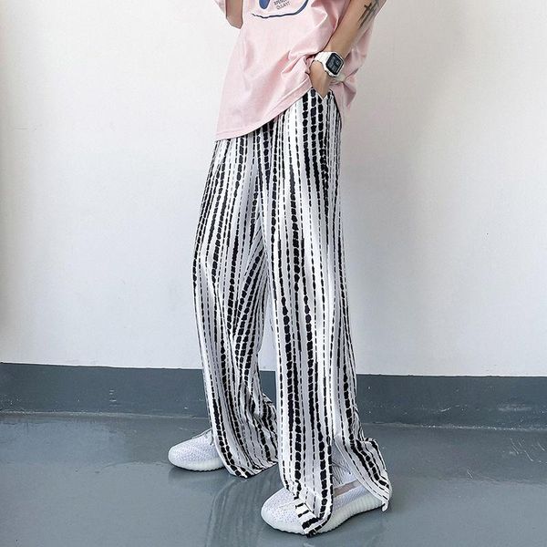 men's pants summer thin casual fashion printing loose wide-leg men streetwear breathable ice silk mens trousers, Black
men's pants summer thin casual fashion printing loose wide-leg men streetwear breathable ice silk mens trousers, Black