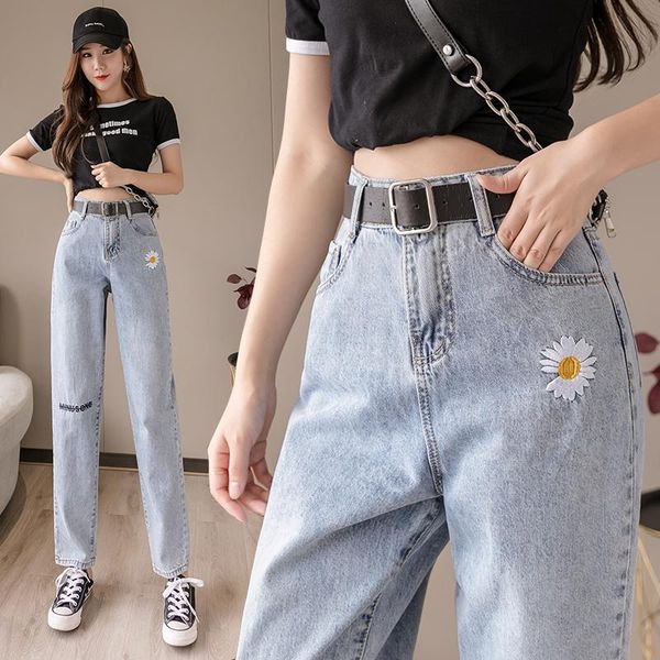 women's jeans 2021 harem pants vintage high waist woman boyfriends women ankle-length mom cowboy denim vaqueros mujer, Blue 
women's jeans 2021 harem pants vintage high waist woman boyfriends women ankle-length mom cowboy denim vaqueros mujer, Blue