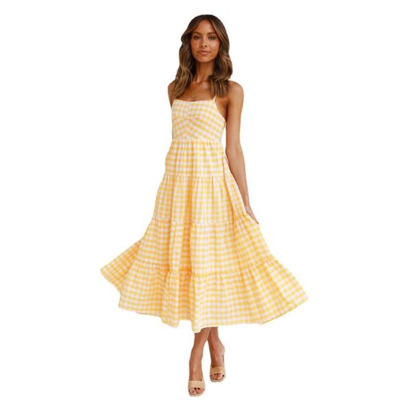 casual dresses the spring/summer 2021 is a ly sling strappy lace dress sleeveless ankle-length plaid, Black;gray
casual dresses the spring/summer 2021 is a ly sling strappy lace dress sleeveless ankle-length plaid, Black;gray