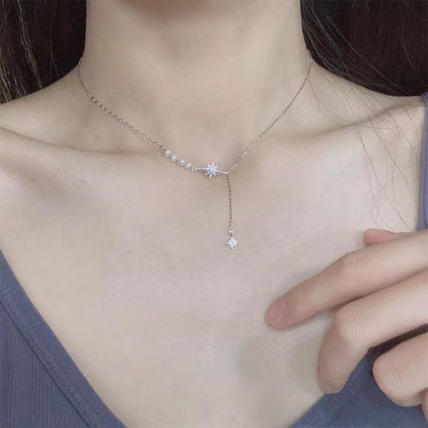 pendant necklaces 2021 pearl eight-pointed star necklace female simple clavicle chain summer light luxury niche design accessories, Silver
pendant necklaces 2021 pearl eight-pointed star necklace female simple clavicle chain summer light luxury niche design accessories, Silver