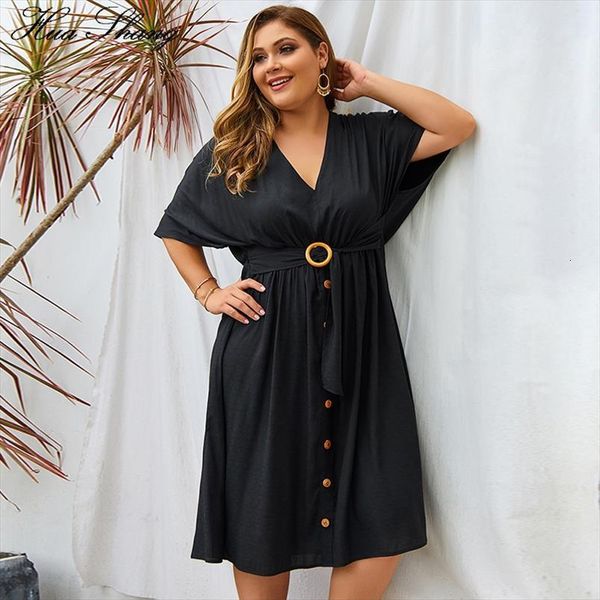 casual plus size v neck womens dresses batwing sleeve buttons solid midi loose oversized ladies tunic, Black;gray
casual plus size v neck womens dresses batwing sleeve buttons solid midi loose oversized ladies tunic, Black;gray