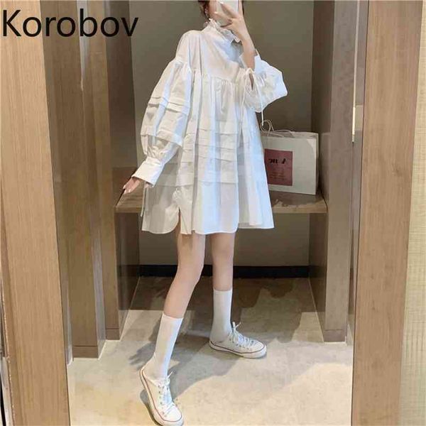 korobov women puff sleeve dress new arrival dresses female o neck elegant sweet solid oversize chic vestidos femme 210430, Black;gray
korobov women puff sleeve dress new arrival dresses female o neck elegant sweet solid oversize chic vestidos femme 210430, Black;gray