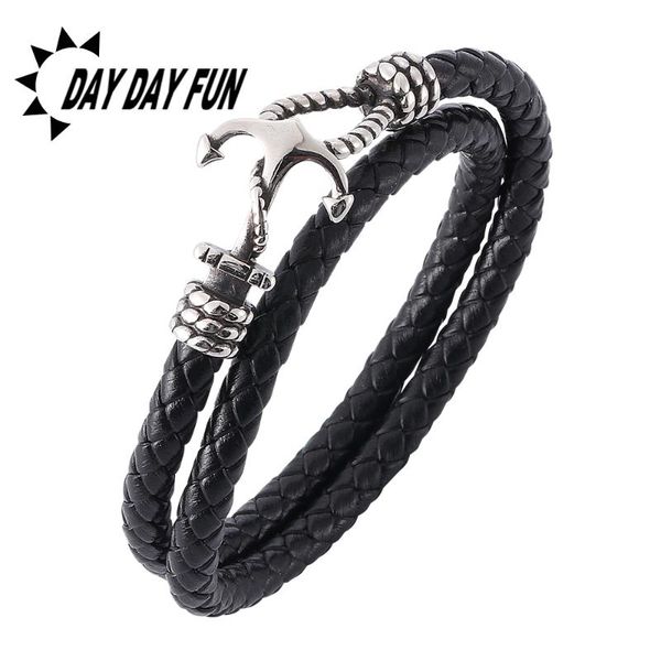 link, chain 2021 brand black retro wrap long leather bracelet men bangles fashion sproty link male charm with 2 laps e756
link, chain 2021 brand black retro wrap long leather bracelet men bangles fashion sproty link male charm with 2 laps e756