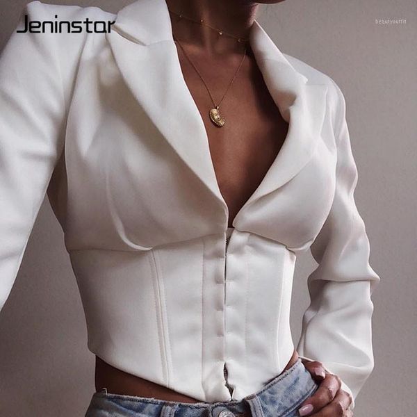 women's suits & blazers jeninstar single breasted autumn women blazer fashion long sleeve notched coat casual ladies short office t, White;black
women's suits & blazers jeninstar single breasted autumn women blazer fashion long sleeve notched coat casual ladies short office t, White;black