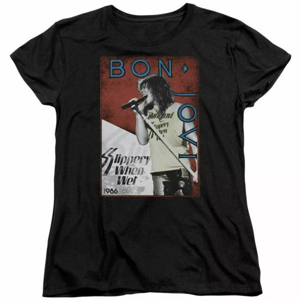 bon jovi 86 tour womens t shirt licensed rock n roll band music ladies black, White;black
bon jovi 86 tour womens t shirt licensed rock n roll band music ladies black, White;black