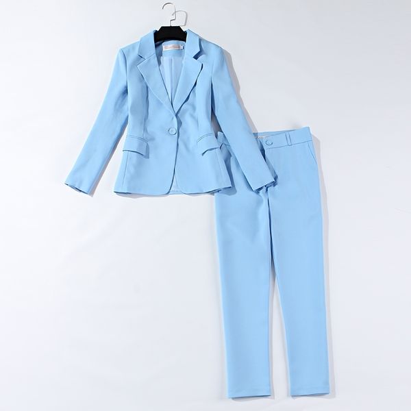women's suits autumn fashion professional slim long-sleeved light blue small suit jacket casual nine pants 210527, White
women's suits autumn fashion professional slim long-sleeved light blue small suit jacket casual nine pants 210527, White
