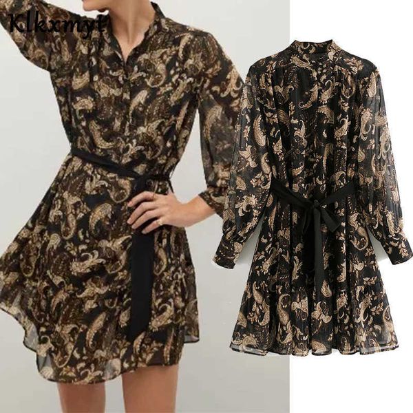 klkxmyt za dress women chic fashion with linning print mini vintage long sleeve sashes female es vestidos mujer 210527, Black;gray
klkxmyt za dress women chic fashion with linning print mini vintage long sleeve sashes female es vestidos mujer 210527, Black;gray