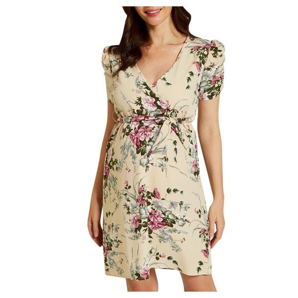 maternity dresses style floral print pregnancy plus size dress short sleeve women pography 618, White
maternity dresses style floral print pregnancy plus size dress short sleeve women pography 618, White