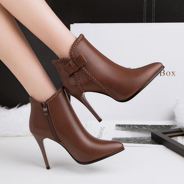 winter women plush bow boots female elegant pointed toe stiletto ankle booties lady 10.5cm high heels thin club shoes 3jvn, Black
winter women plush bow boots female elegant pointed toe stiletto ankle booties lady 10.5cm high heels thin club shoes 3jvn, Black
