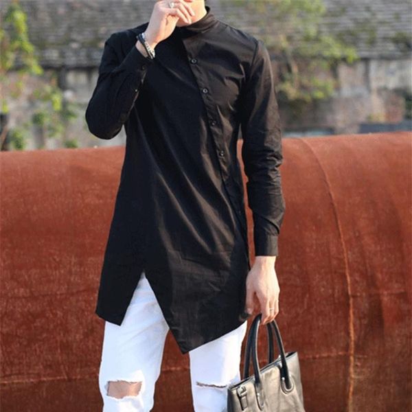 shirt youth loose korean long sleeve spring and summer hair stylist men's middle coat casual shirts, White;black
shirt youth loose korean long sleeve spring and summer hair stylist men's middle coat casual shirts, White;black