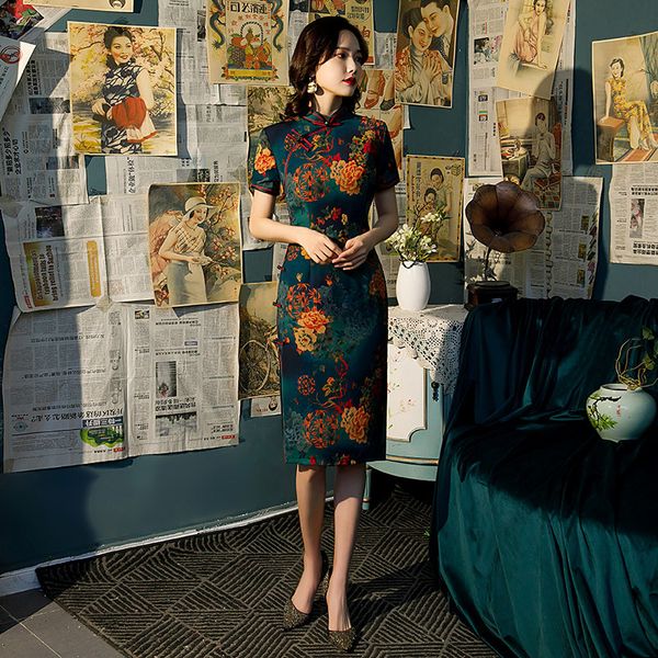 plus size 4xl spring summer short sleeve printed cheongsam female silk chinese style qipao elegant traditional clothing, Red
plus size 4xl spring summer short sleeve printed cheongsam female silk chinese style qipao elegant traditional clothing, Red
