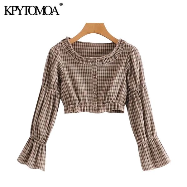 women sweet fashion with ruffle trim check cropped blouse long sleeve button-up female shirts chic 210420, White
women sweet fashion with ruffle trim check cropped blouse long sleeve button-up female shirts chic 210420, White