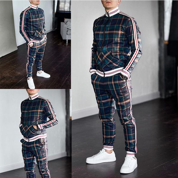 men's tracksuits gentlemans tracksuit flower plaid suit jacket pants sports fashion 3d printing zipper two-piece set spot men coats, Gray
men's tracksuits gentlemans tracksuit flower plaid suit jacket pants sports fashion 3d printing zipper two-piece set spot men coats, Gray
