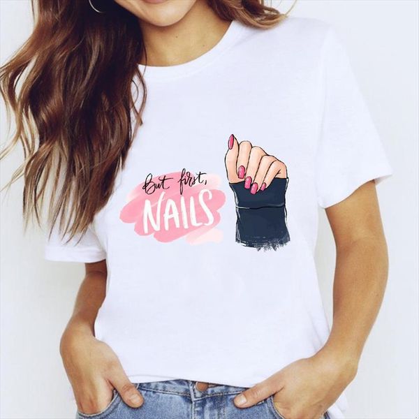 and women printing 90s men t shirt kawaii clothes fingernail nail art print lady graphic female tee, White;black
and women printing 90s men t shirt kawaii clothes fingernail nail art print lady graphic female tee, White;black