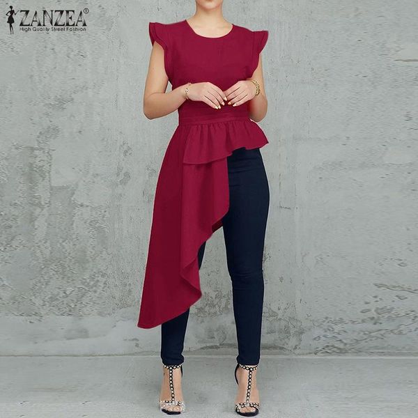 women's blouses & shirts asymmetrical women blouse zanzea 2021 summer ruffle patchwork office ladies casual solid sleeveless o-neck ov, White
women's blouses & shirts asymmetrical women blouse zanzea 2021 summer ruffle patchwork office ladies casual solid sleeveless o-neck ov, White