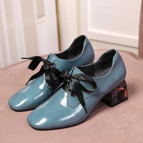 dress shoes gpokhds 2021 women pumps cow leather autumn spring lace up blue color square toe crystal heel high heels size 42, Black
dress shoes gpokhds 2021 women pumps cow leather autumn spring lace up blue color square toe crystal heel high heels size 42, Black
