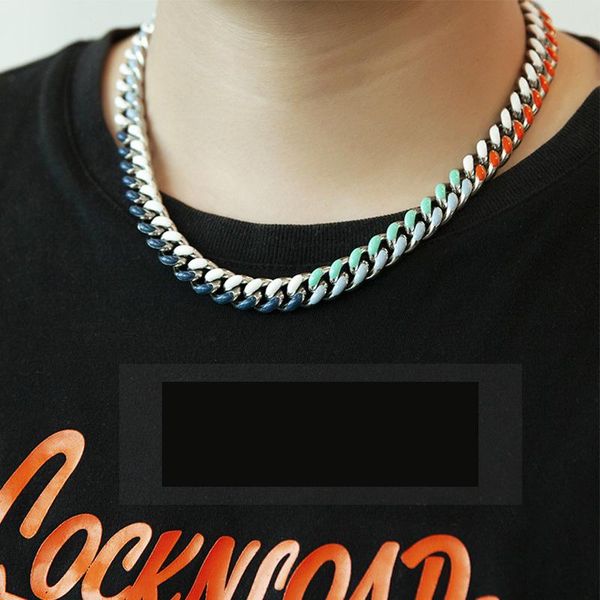 chains high street hip hop stitching elements cuban chain color fashion clavicle trendy necklace titanium steel net red, Silver
chains high street hip hop stitching elements cuban chain color fashion clavicle trendy necklace titanium steel net red, Silver