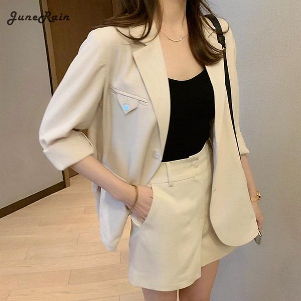 women's tracksuits junerain summer fashion suits hepburn small fragrance korean version blazers sets office lady vintage blazers+shorts, Gray 
women's tracksuits junerain summer fashion suits hepburn small fragrance korean version blazers sets office lady vintage blazers+shorts, Gray