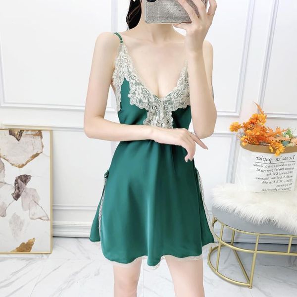 women's sleepwear green women satin nightgown deep v spaghetti strap lace lingerie night dress summer ladies split sleepshirt xxl, Black;red
women's sleepwear green women satin nightgown deep v spaghetti strap lace lingerie night dress summer ladies split sleepshirt xxl, Black;red