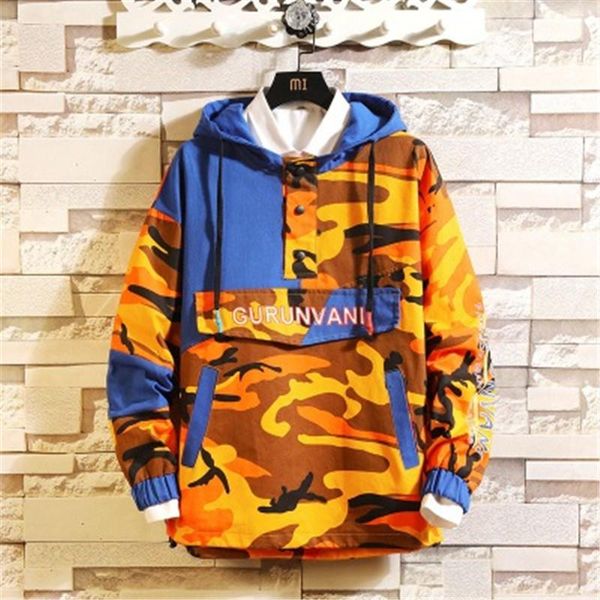 man patchwork jacket hoodies fashion trend japanese multi-pocket plus size loose sweatshirt designer spring male tooling pullover hoodie, Black