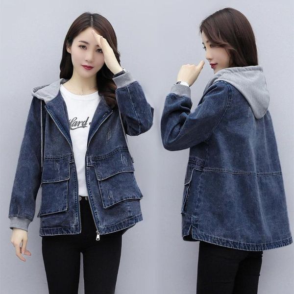 women's jackets hooded denim coat female 2021 spring and autumn solid color loose jacket fashion wild women clothing, Black;brown
women's jackets hooded denim coat female 2021 spring and autumn solid color loose jacket fashion wild women clothing, Black;brown
