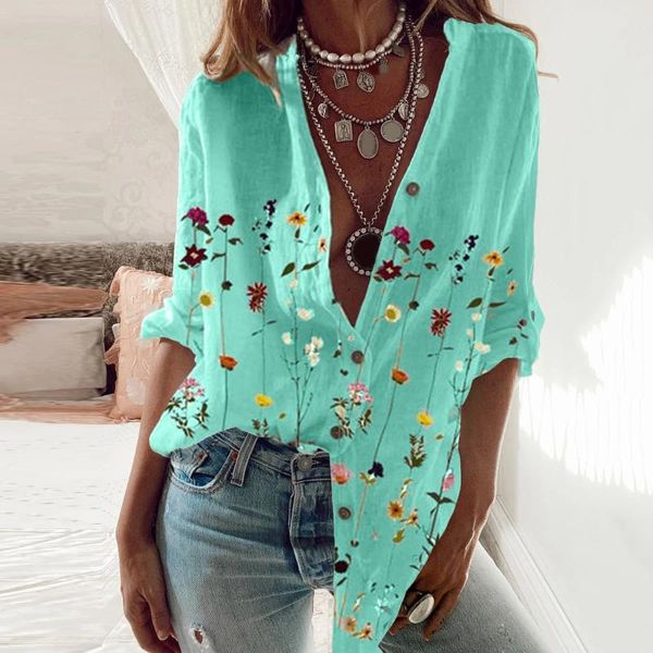 women's t-shirt long female cotton linen t shirts autumn roll sleeve casual clothes floral print v-neck loose tees #t2g, White
women's t-shirt long female cotton linen t shirts autumn roll sleeve casual clothes floral print v-neck loose tees #t2g, White