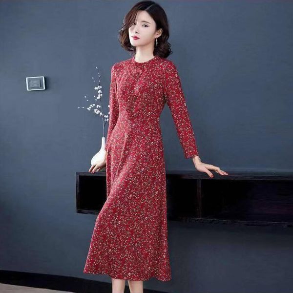 fashion women casual autumn winter dress floral printed o-neck long sleeve elegant female 2021 vestidos dresses, Black;gray
fashion women casual autumn winter dress floral printed o-neck long sleeve elegant female 2021 vestidos dresses, Black;gray