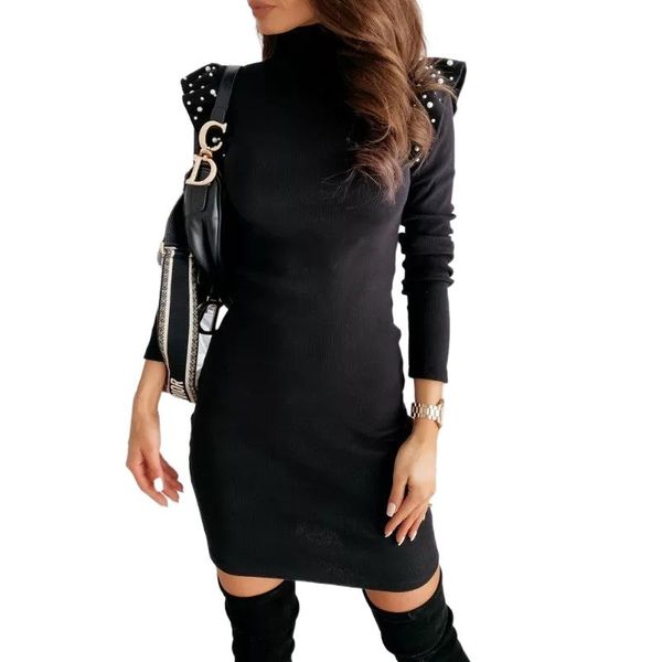 casual dresses women winter turtleneck puff long sleeve bodycon party black beaded mini dress elegant office lady knitted vestdio, Black;gray
casual dresses women winter turtleneck puff long sleeve bodycon party black beaded mini dress elegant office lady knitted vestdio, Black;gray