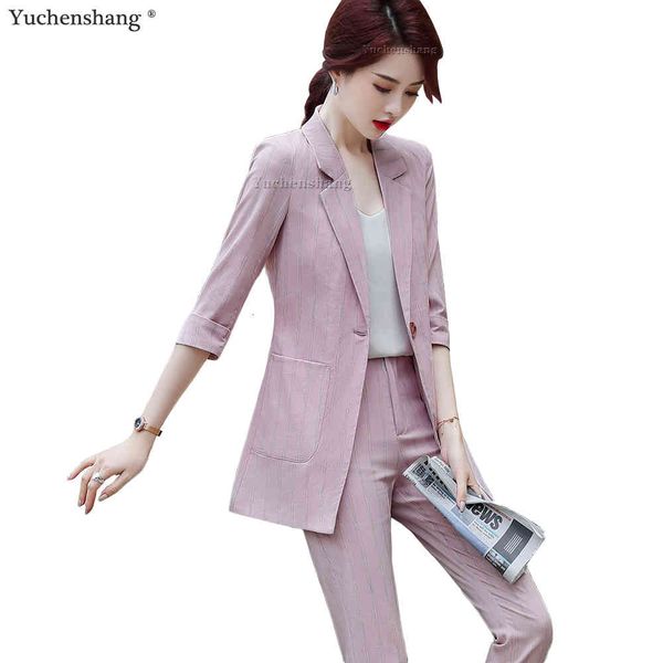 women's suits & blazers women girl casual pant suit two piece set for summer spring green pink blue black white striped blazer with ank, White;black
women's suits & blazers women girl casual pant suit two piece set for summer spring green pink blue black white striped blazer with ank, White;black