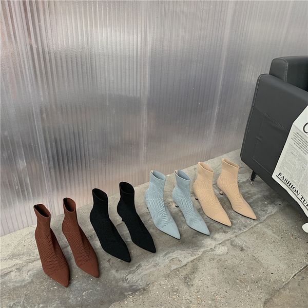 boots pointed toe kitten heel stretch knitting sock women brand design solid ankle shoes botas mujer te9c, Black
boots pointed toe kitten heel stretch knitting sock women brand design solid ankle shoes botas mujer te9c, Black