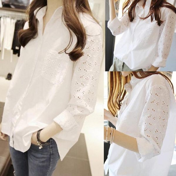 women's blouses & shirts long sleeve lace solid color shirt spring summer business lapel pure blouse 6.4 hoyp, White
women's blouses & shirts long sleeve lace solid color shirt spring summer business lapel pure blouse 6.4 hoyp, White
