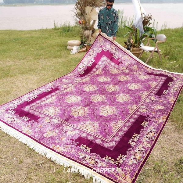 carpets 8.2'x11.48' handmade silk floral design persian carpet large purple rug (zqg276a)
carpets 8.2'x11.48' handmade silk floral design persian carpet large purple rug (zqg276a)