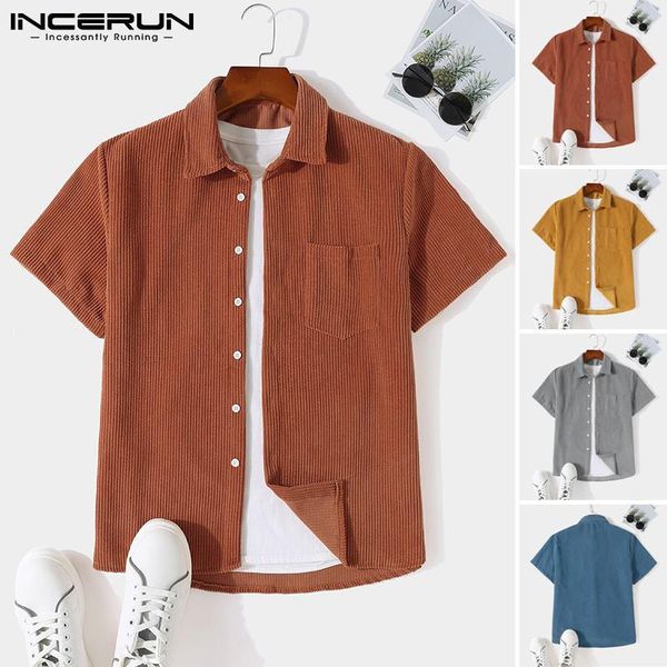 men's casual shirts 2021 american leisure streetwear corduroy short-sleeve shirt summer solid color comfortable blouse incerun, White;black
men's casual shirts 2021 american leisure streetwear corduroy short-sleeve shirt summer solid color comfortable blouse incerun, White;black