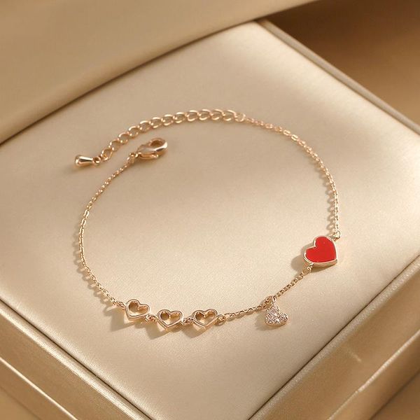 tennis 2021 fashion exquisite red peach heart diamond girl beautiful love hollow simplicity bracelets chain girlfriend gift sisters, Golden;silver
tennis 2021 fashion exquisite red peach heart diamond girl beautiful love hollow simplicity bracelets chain girlfriend gift sisters, Golden;silver