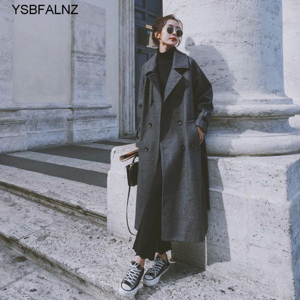 women's wool & blends 2021 winter women fashion coats elegant female solid belt long sleeve quality thick warm jacket overcoat loose, Black
women's wool & blends 2021 winter women fashion coats elegant female solid belt long sleeve quality thick warm jacket overcoat loose, Black