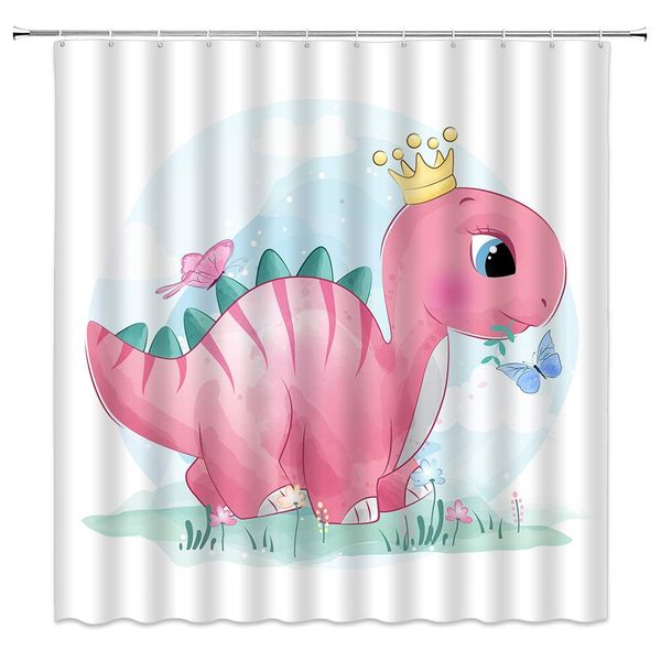 cartoon dinosaur shower curtain decor girl tyrannosaurus with crown pink jurassic animal meadow butterfly fabric bath curtains
cartoon dinosaur shower curtain decor girl tyrannosaurus with crown pink jurassic animal meadow butterfly fabric bath curtains