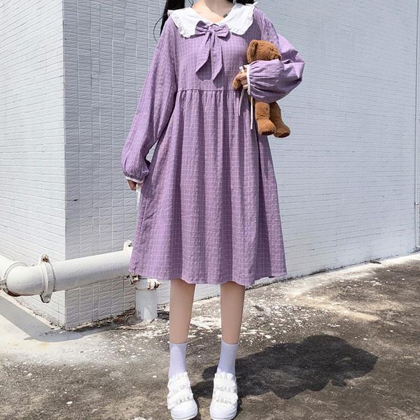 autumn vestidos literature japanese sweet mori girly cute sailor collar college girl stitching bow women dress casual dresses, Black;gray
autumn vestidos literature japanese sweet mori girly cute sailor collar college girl stitching bow women dress casual dresses, Black;gray