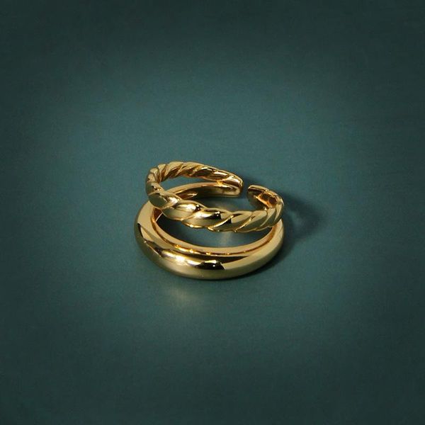 cluster rings 925 sterling silver ring personality minimalist double twisted wire for female design feeling ins cold fine jewelry, Golden;silver
cluster rings 925 sterling silver ring personality minimalist double twisted wire for female design feeling ins cold fine jewelry, Golden;silver