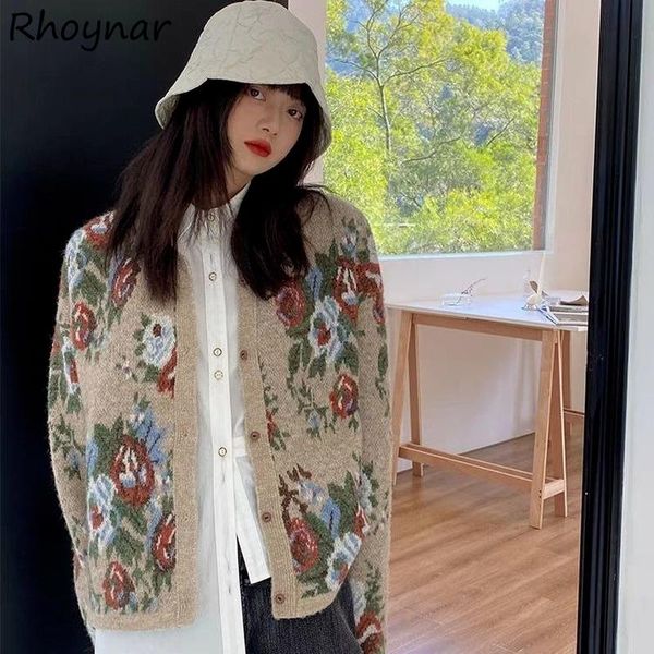 women's knits & tees cardigan women stylish print vintage loose all-match korean version ladies sweaters classic est leisure streetwear, White
women's knits & tees cardigan women stylish print vintage loose all-match korean version ladies sweaters classic est leisure streetwear, White