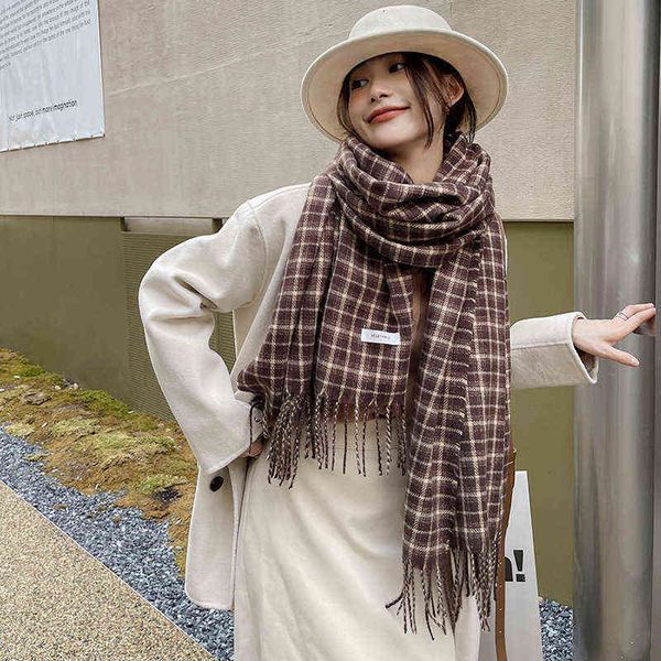 scarves scarf female winter korean version versatile plaid cashmere girl student scarf couple shawl, Blue;gray
scarves scarf female winter korean version versatile plaid cashmere girl student scarf couple shawl, Blue;gray