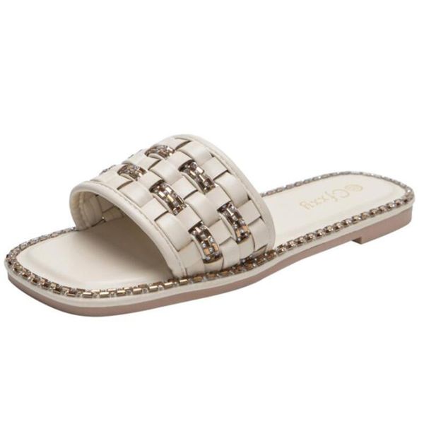 slippers summer luxury women rhinestone flat open toe flip flop fashion weave ladies shoes non-slip casual sandals qq856, Black
slippers summer luxury women rhinestone flat open toe flip flop fashion weave ladies shoes non-slip casual sandals qq856, Black