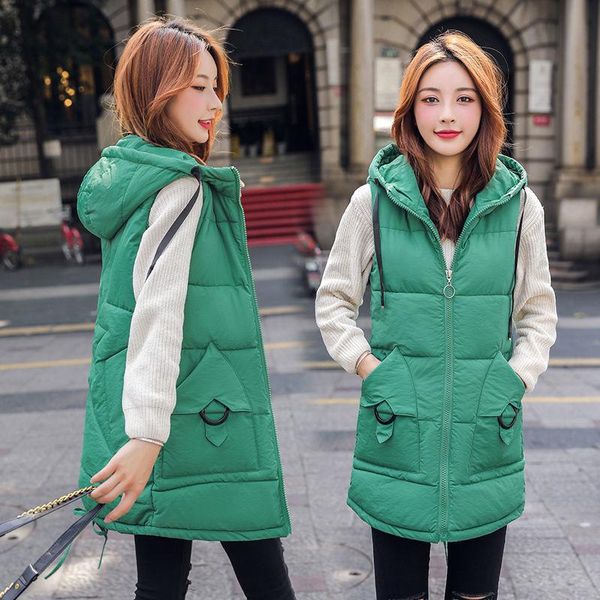 women's vests women cotton hooded warm vest big pocket jackets coats loose casual plus size thick sleeveless mid-length outerwear, Black;white
women's vests women cotton hooded warm vest big pocket jackets coats loose casual plus size thick sleeveless mid-length outerwear, Black;white
